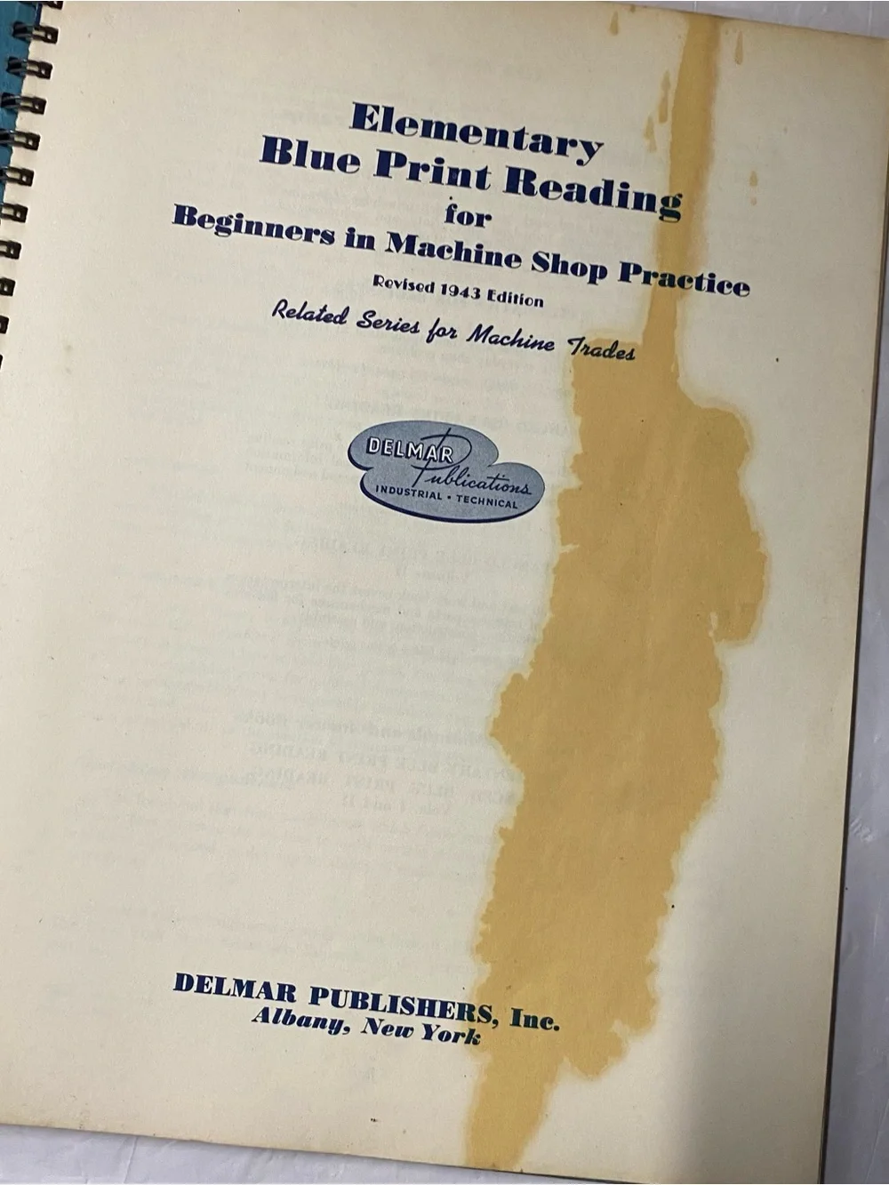 Elementary Blue Print Reading Machine Shop Procedure Distressed